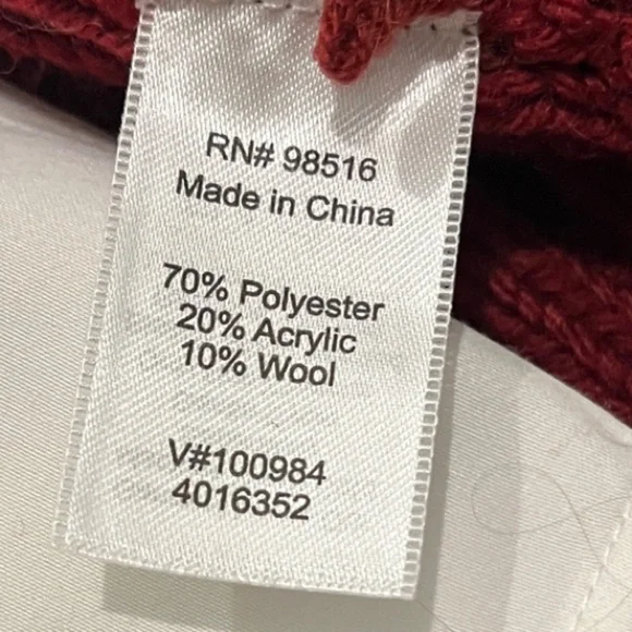 NewColdwater Creek Medium 10-12 White Oxford Button Down with Burgundy Cardigan - Picture 15 of 16